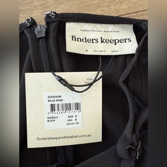 NWT Finders Keepers Nellie Halter Black Midi Dress With Slit Size 6 (AUS10) - Picture 8 of 11